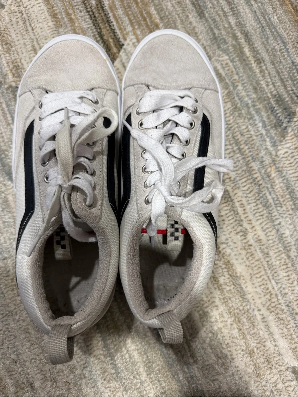 Vans Low-Top Sneakers in Light Cream with Black Accent
